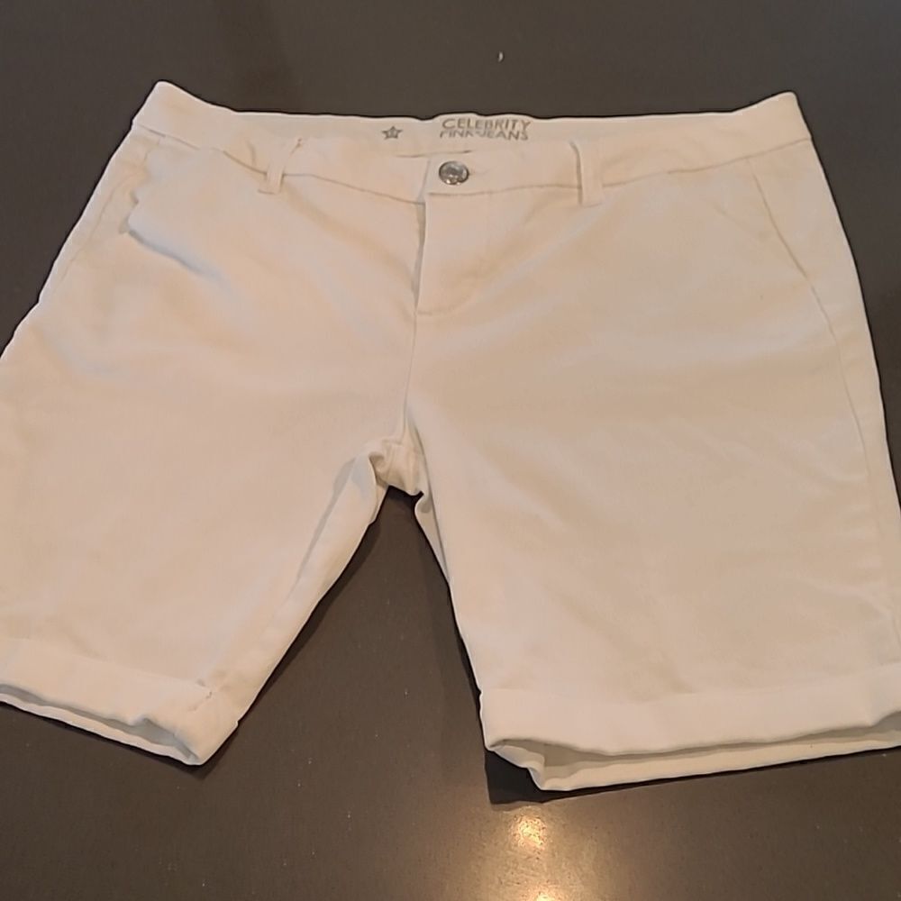 Celebrity Pink*Jeans sz 13 junior white jeans shorts cuffed